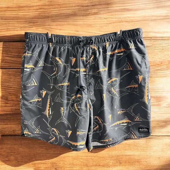 Salt Life Other - Men’s Salt Life Swim Trunks Swordfish Design Grey Orange Lined Size XXL